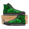 Green Energy Plasma Print Black High Top Shoes-grizzshop