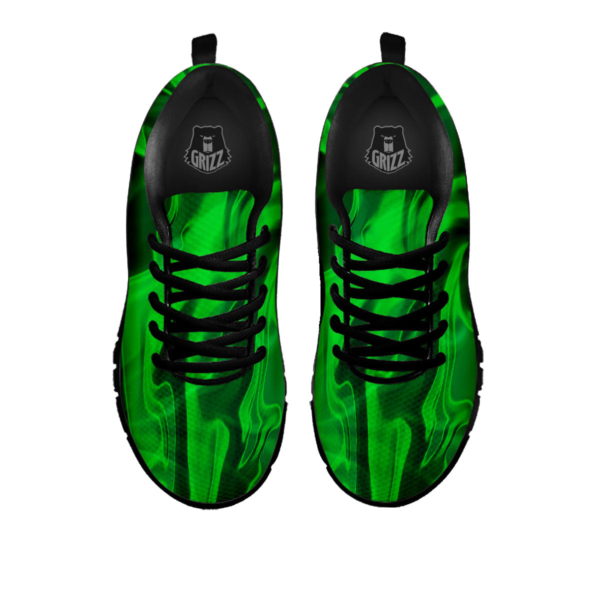 Green Energy Plasma Print Black Sneaker-grizzshop