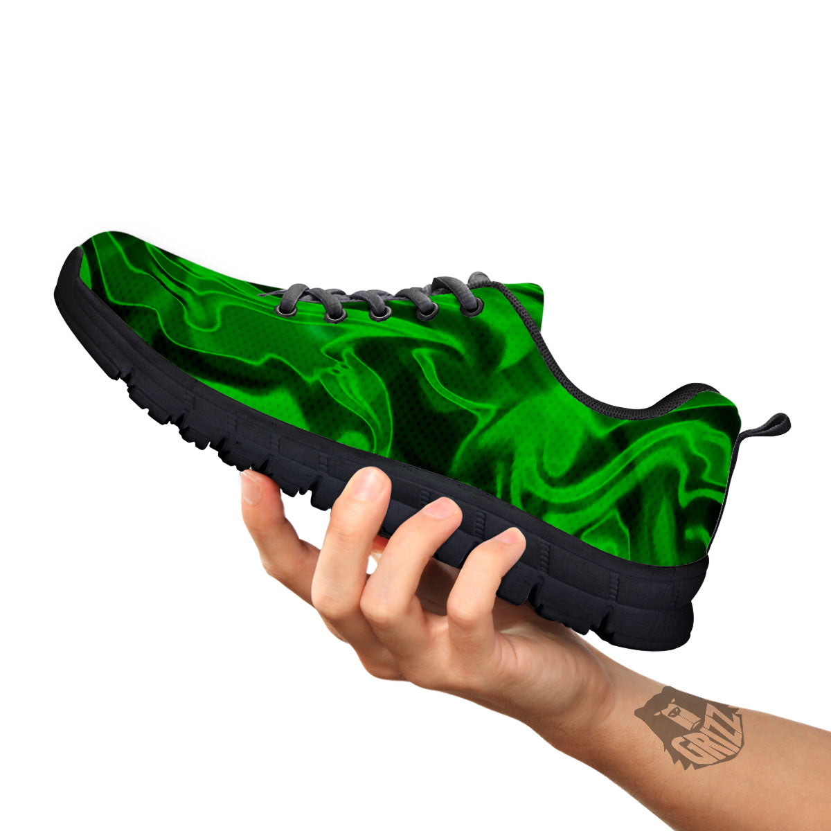 Green Energy Plasma Print Black Sneaker-grizzshop