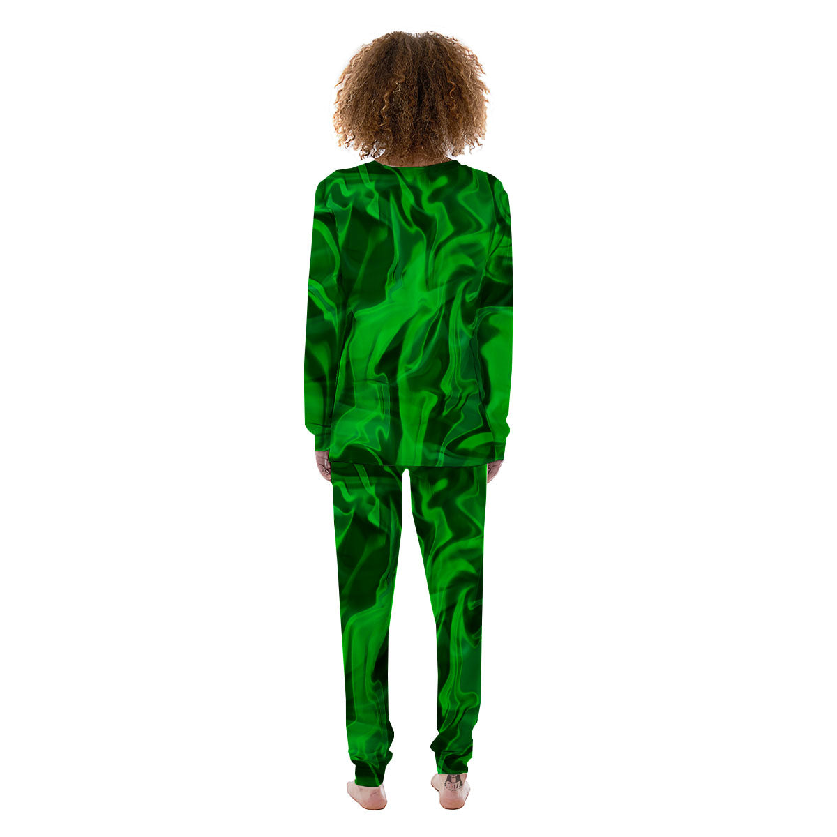 Green Energy Plasma Print Women's Pajamas-grizzshop