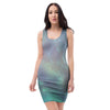 Green Galaxy Space Bodycon Dress-grizzshop