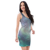 Green Galaxy Space Bodycon Dress-grizzshop