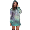 Green Galaxy Space Hoodie Dress-grizzshop