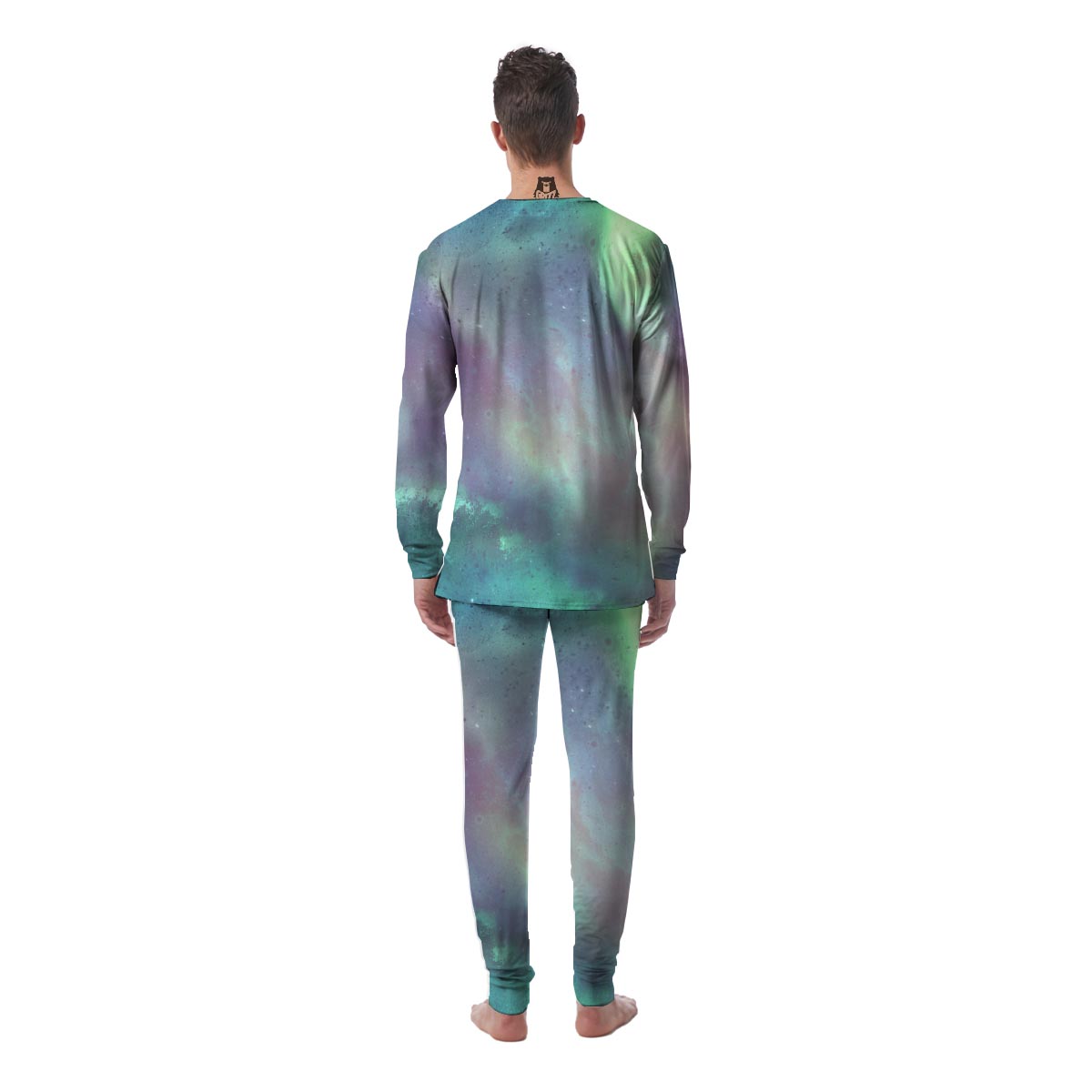 Green Galaxy Space Men's Pajamas-grizzshop