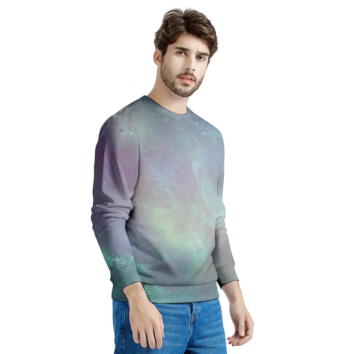 Green Galaxy Space Men's Sweatshirt-grizzshop