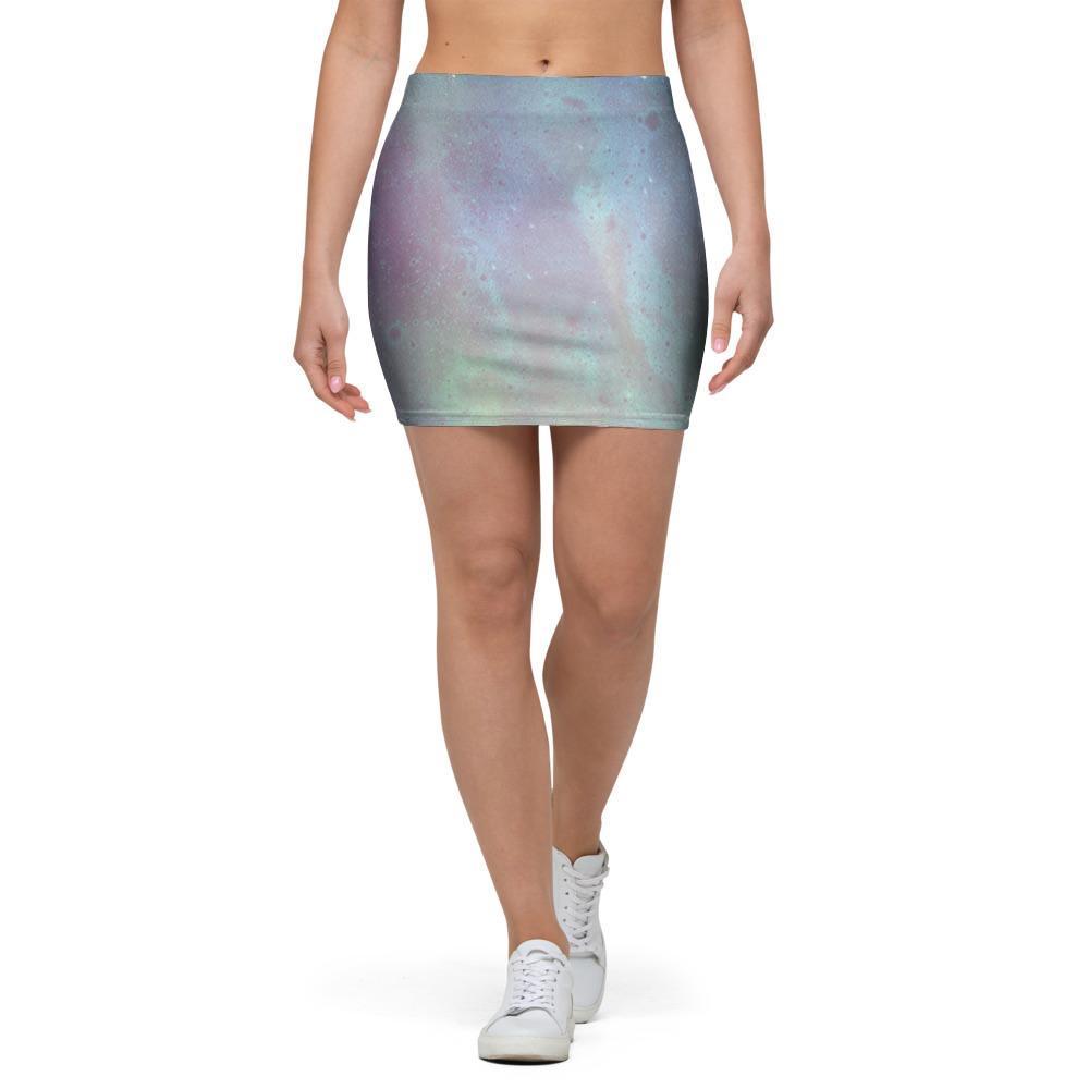 Green Galaxy Space Mini Skirt-grizzshop