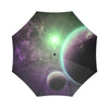 Green Galaxy Space Moon Earth Print Foldable Umbrella-grizzshop