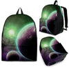Green Galaxy Space Moon Earth Print Premium Backpack-grizzshop