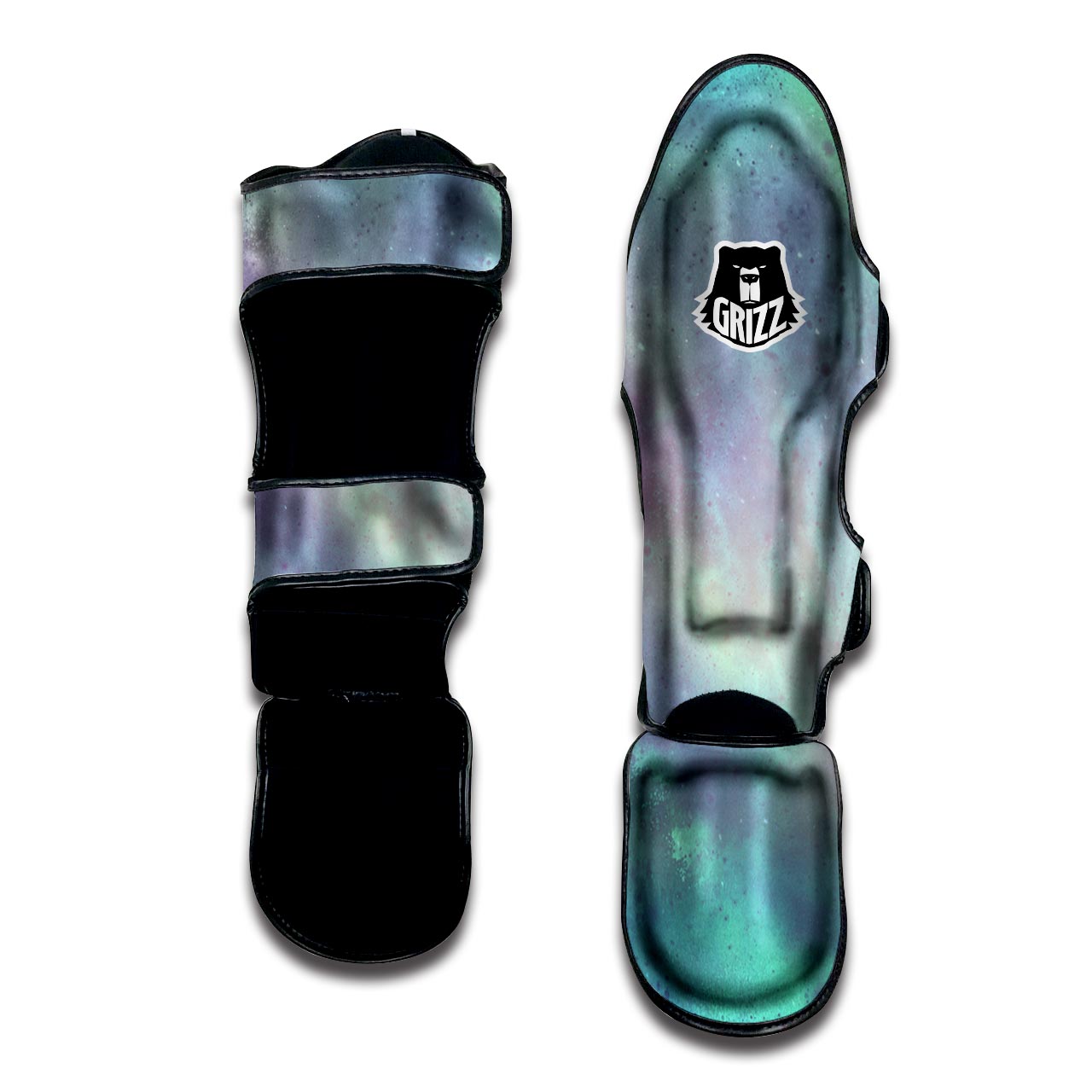 Green Galaxy Space Muay Thai Shin Guard-grizzshop