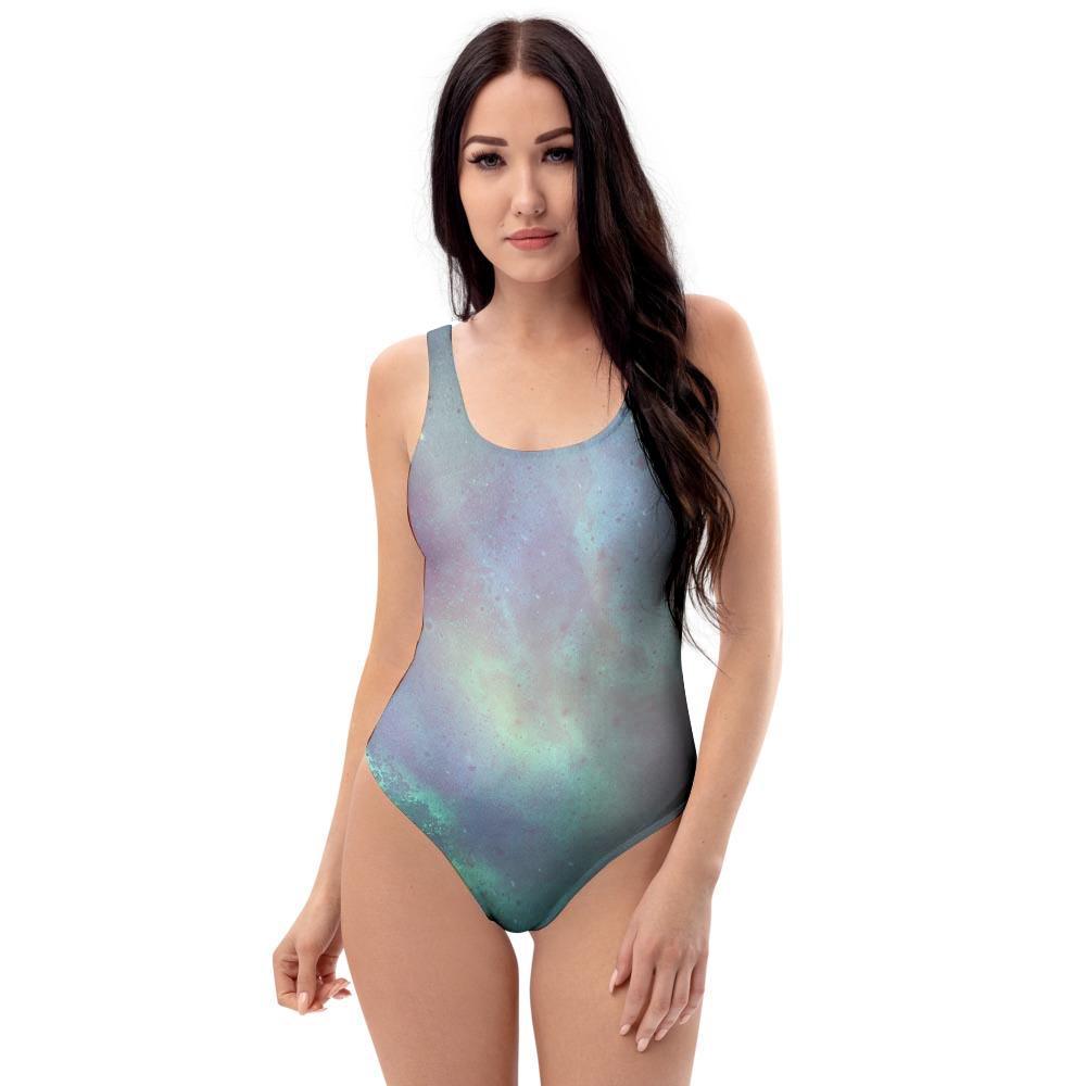 Green Galaxy Space One Piece Swimsuite-grizzshop