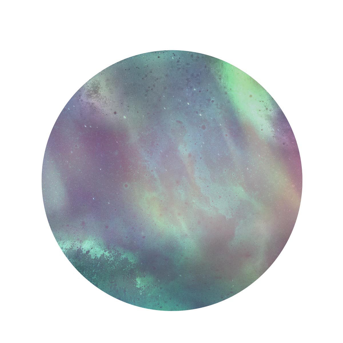 Green Galaxy Space Round Rug-grizzshop