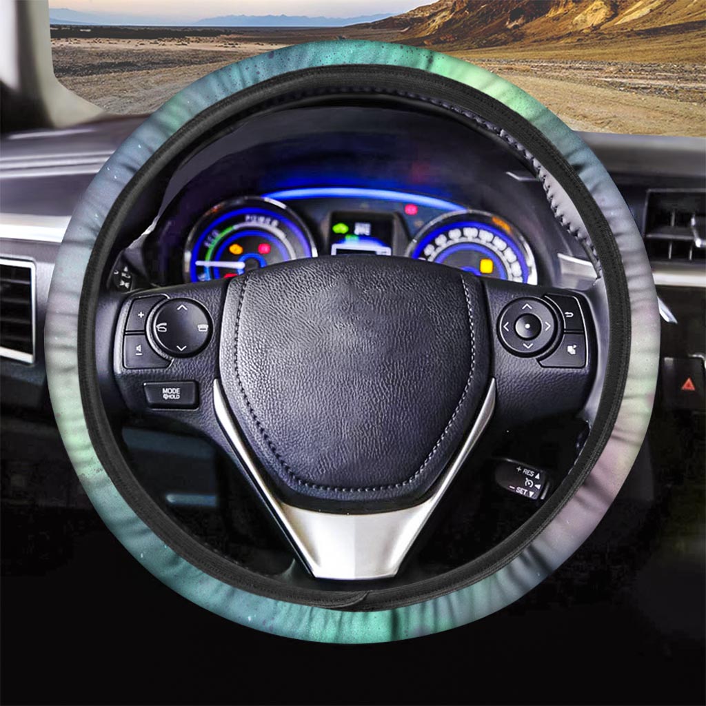 Green Galaxy Space Steering Wheel Cover-grizzshop