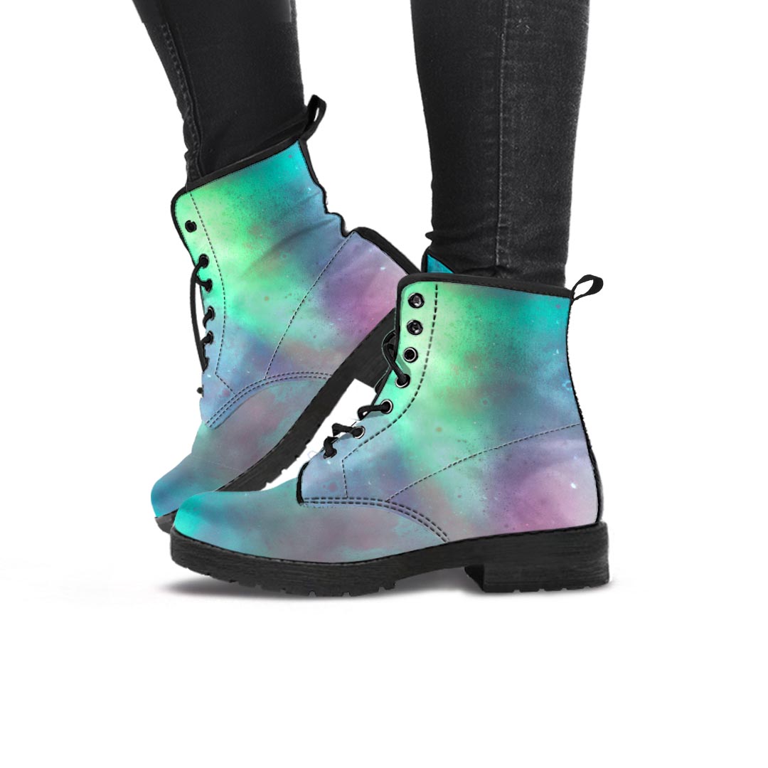 Green Galaxy Space Women's Boots-grizzshop