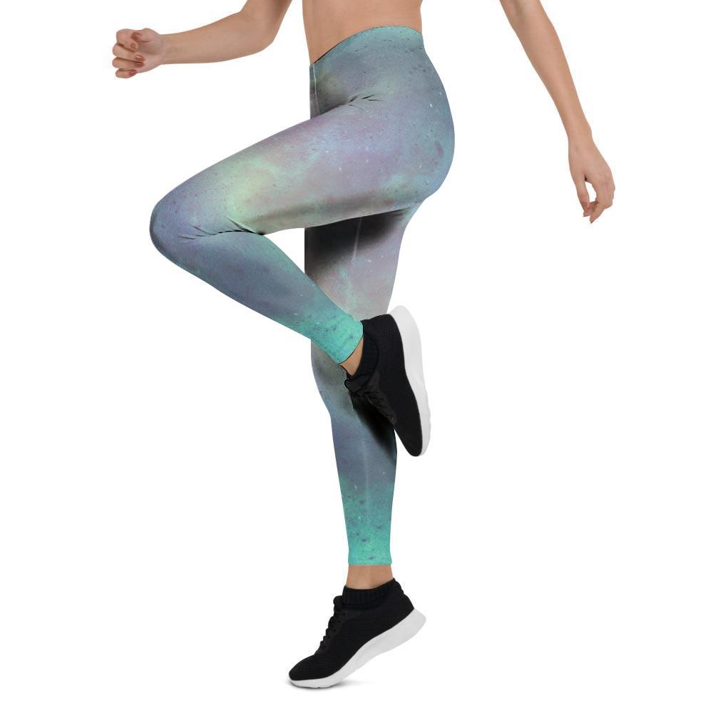 Green Galaxy Space Women's Leggings-grizzshop