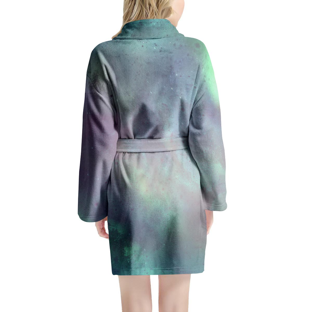 Green Galaxy Space Women's Robe-grizzshop