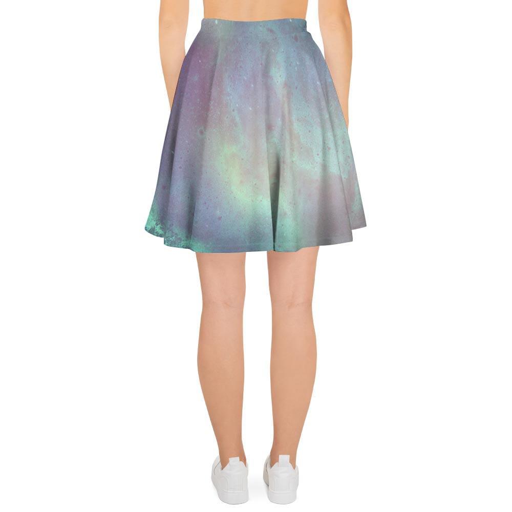 Green Galaxy Space Women's Skirt-grizzshop