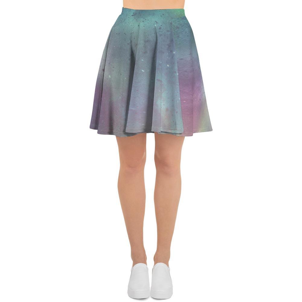 Green Galaxy Space Women's Skirt-grizzshop