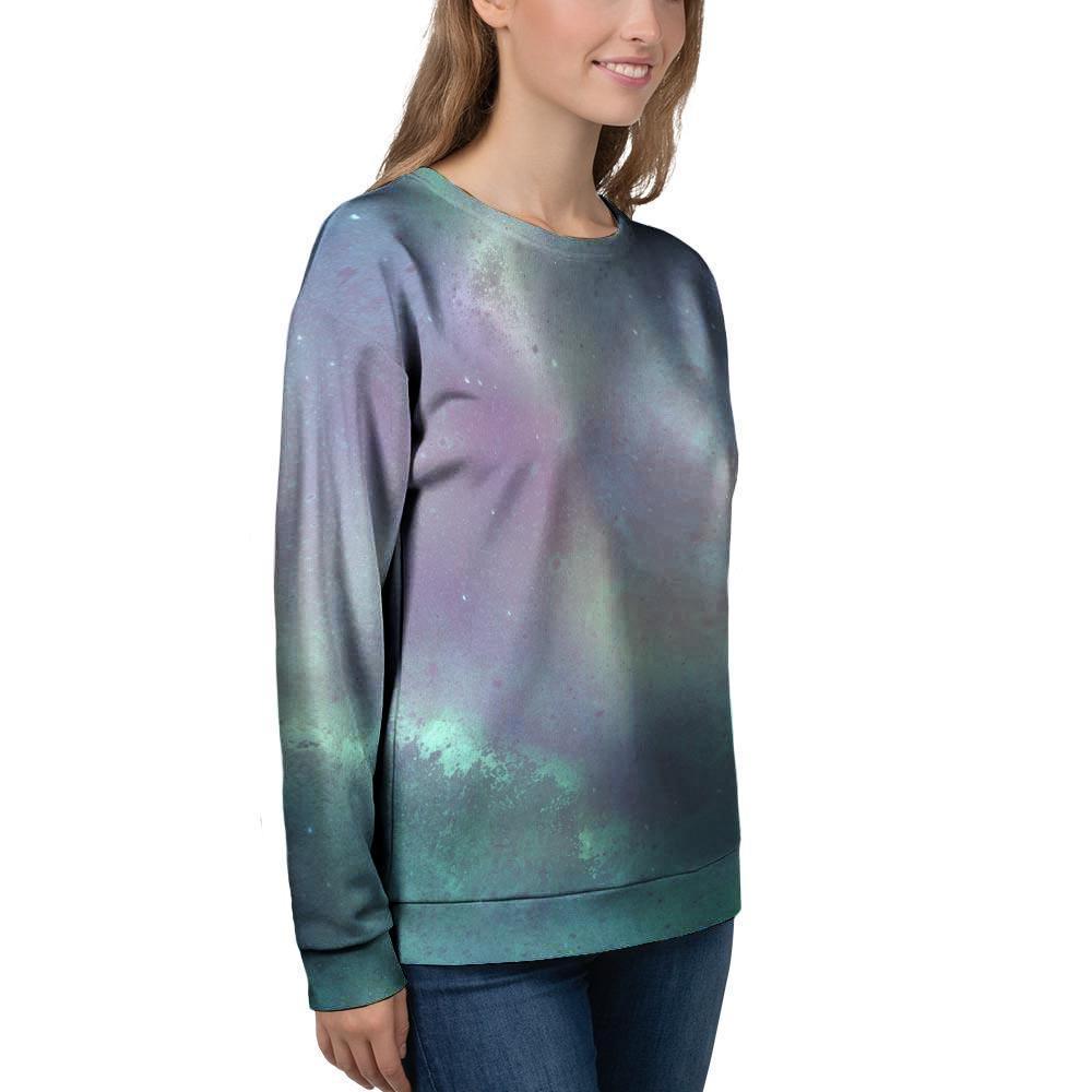 Green Galaxy Space Women's Sweatshirt-grizzshop