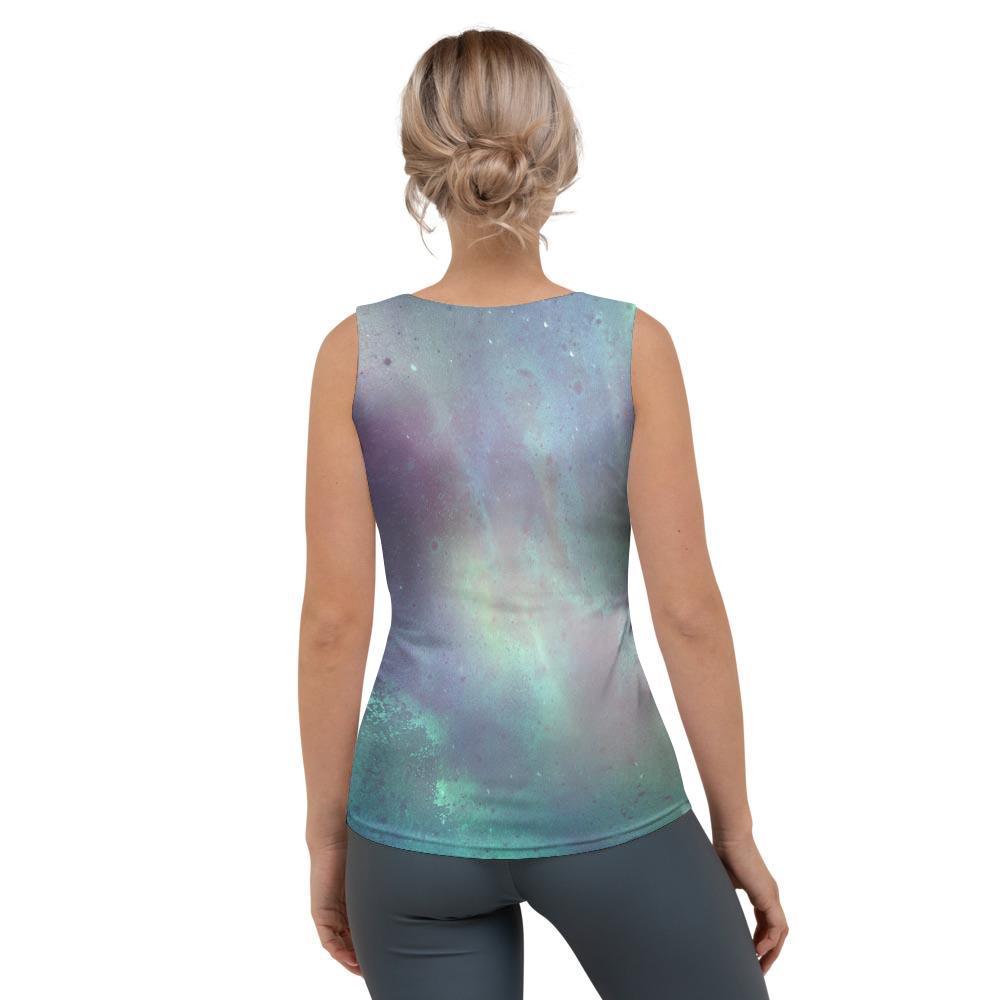 Green Galaxy Space Women's Tank Top-grizzshop