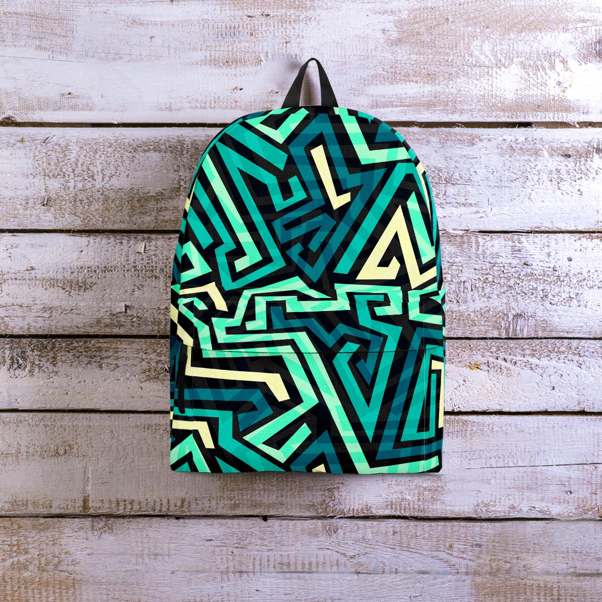 Green Geometric Abstract Backpack-grizzshop