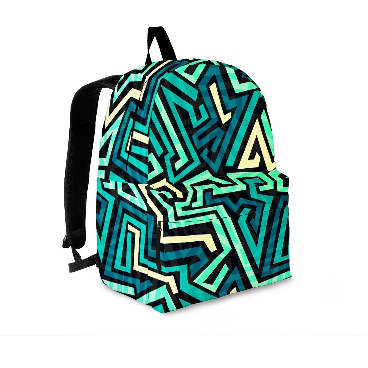 Green Geometric Abstract Backpack-grizzshop