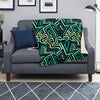 Green Geometric Abstract Blanket-grizzshop