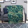 Green Geometric Abstract Blanket-grizzshop