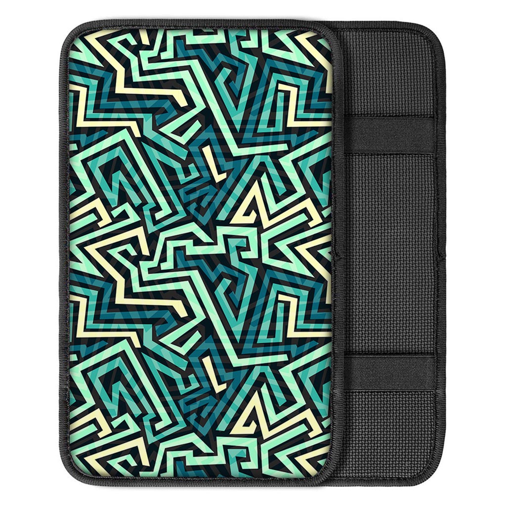 Green Geometric Abstract Car Console Cover-grizzshop