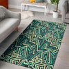 Green Geometric Abstract Floor Mat-grizzshop