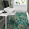 Green Geometric Abstract Floor Mat-grizzshop