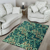 Green Geometric Abstract Floor Mat-grizzshop