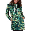 Green Geometric Abstract Hoodie Dress-grizzshop