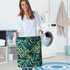 Green Geometric Abstract Laundry Basket-grizzshop