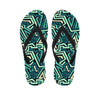 Green Geometric Abstract Men's Flip Flops-grizzshop