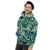 Green Geometric Abstract Men's Hoodie-grizzshop