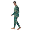 Green Geometric Abstract Men's Pajamas-grizzshop