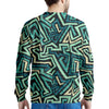 Green Geometric Abstract Men's Sweatshirt-grizzshop