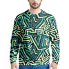 Green Geometric Abstract Men's Sweatshirt-grizzshop