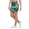 Green Geometric Abstract Mini Skirt-grizzshop