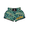 Green Geometric Abstract Muay Thai Boxing Shorts-grizzshop