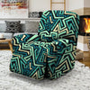 Green Geometric Abstract Recliner Cover-grizzshop