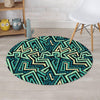 Green Geometric Abstract Round Rug-grizzshop