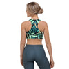 Green Geometric Abstract Sports Bra-grizzshop