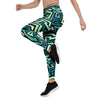 Green Geometric Abstract Women's Leggings-grizzshop