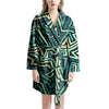 Green Geometric Abstract Women's Robe-grizzshop