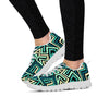 Green Geometric Abstract Women's Sneakers-grizzshop