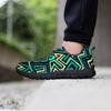 Green Geometric Abstract Women's Sneakers-grizzshop