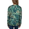 Green Geometric Abstract Women's Sweatshirt-grizzshop