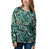 Green Geometric Abstract Women's Sweatshirt-grizzshop