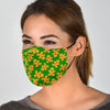 Green Gingerbread Man Chirstmas Pattern Print Face Mask-grizzshop